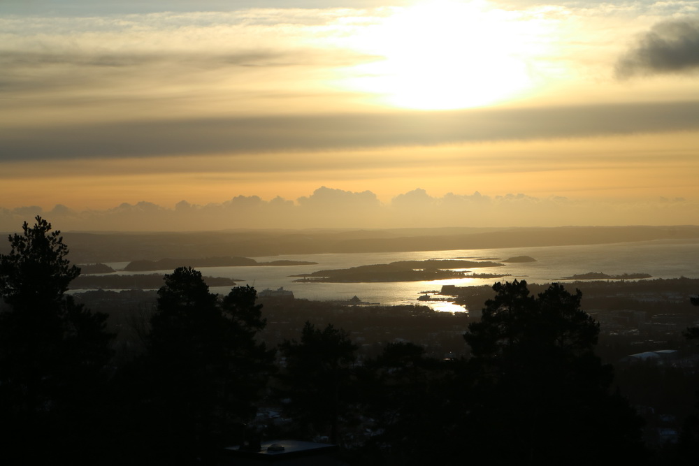 Blick vom Holmenkollen auf den Oslofjord