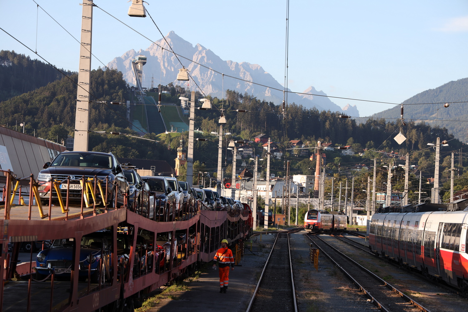 Rangierarbeiten am Morgen in Innsbruck