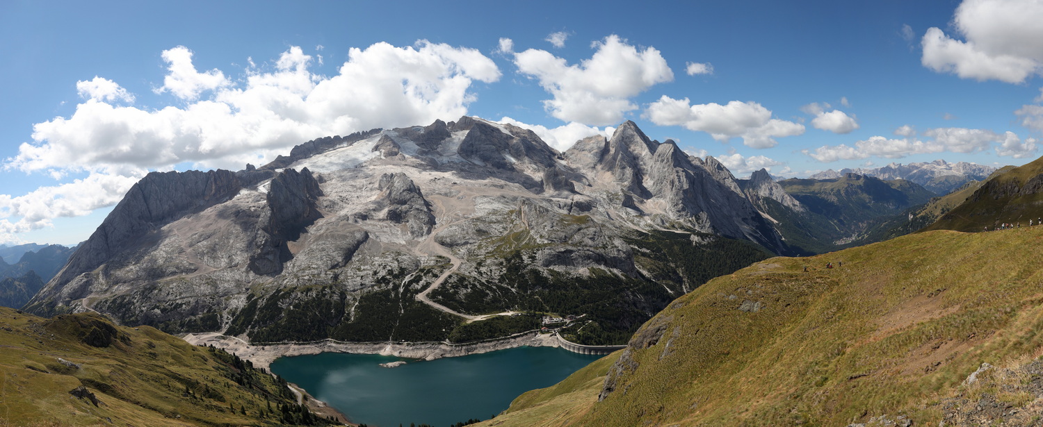 Marmolata 3343m- Die Königin der Dolomiten von unserem Pausenplatz