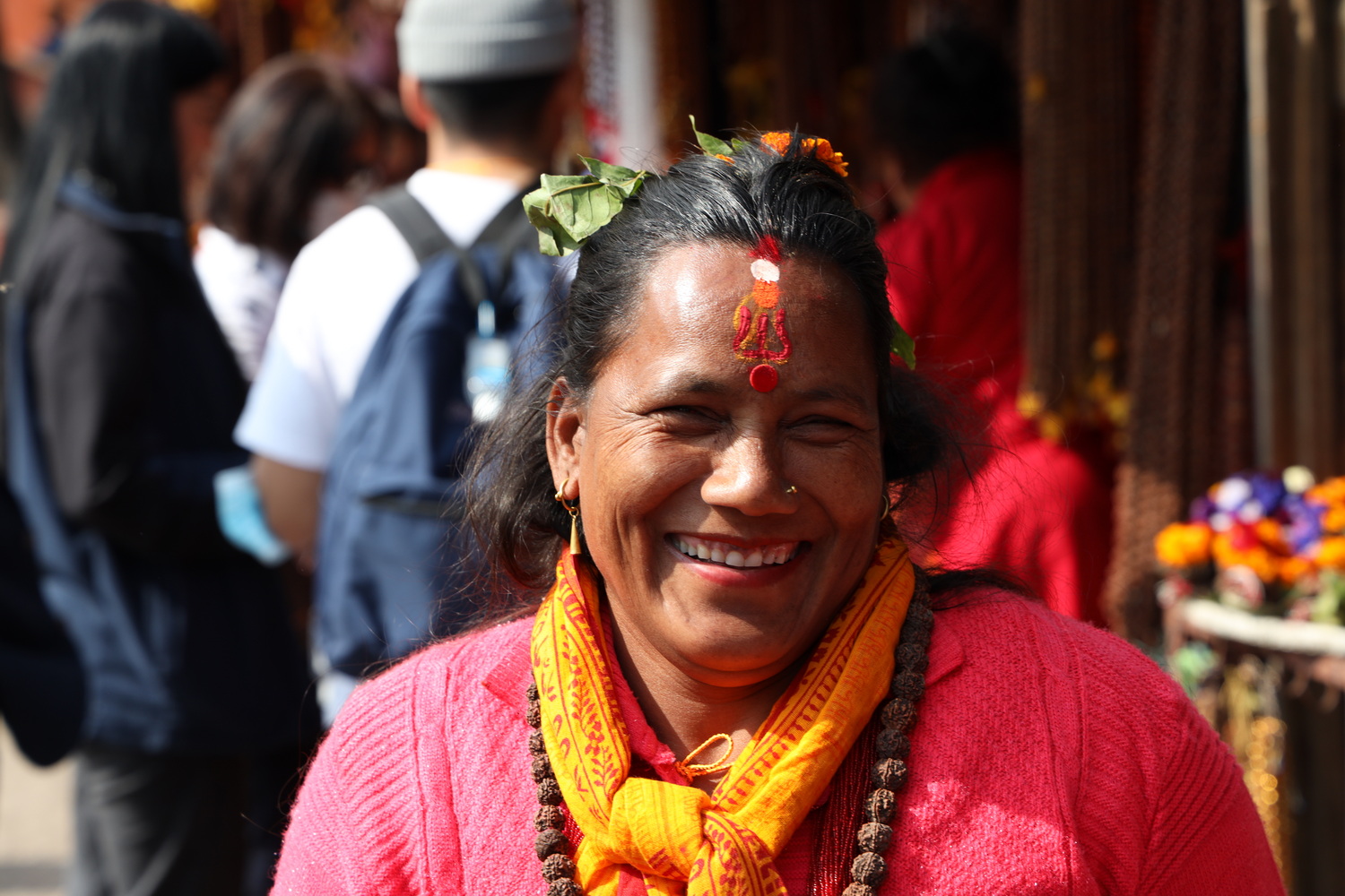 Verkäuferin an der Tempelanlage Pashupatinath