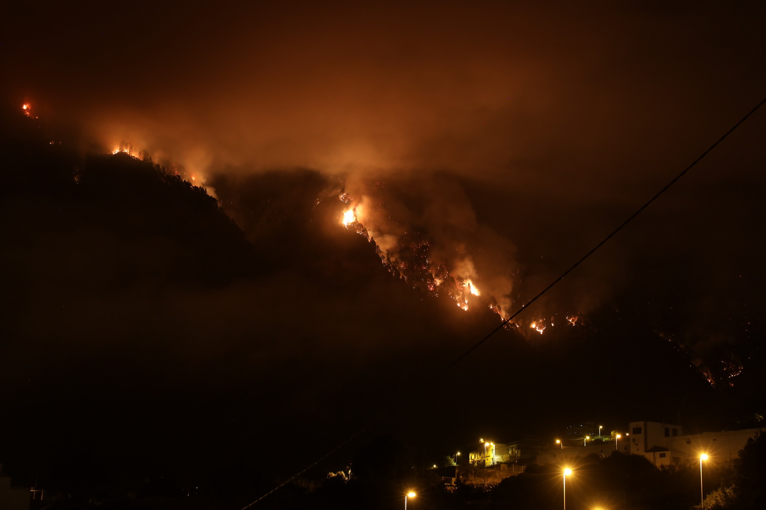 Waldbrand oberhalb von Orotava