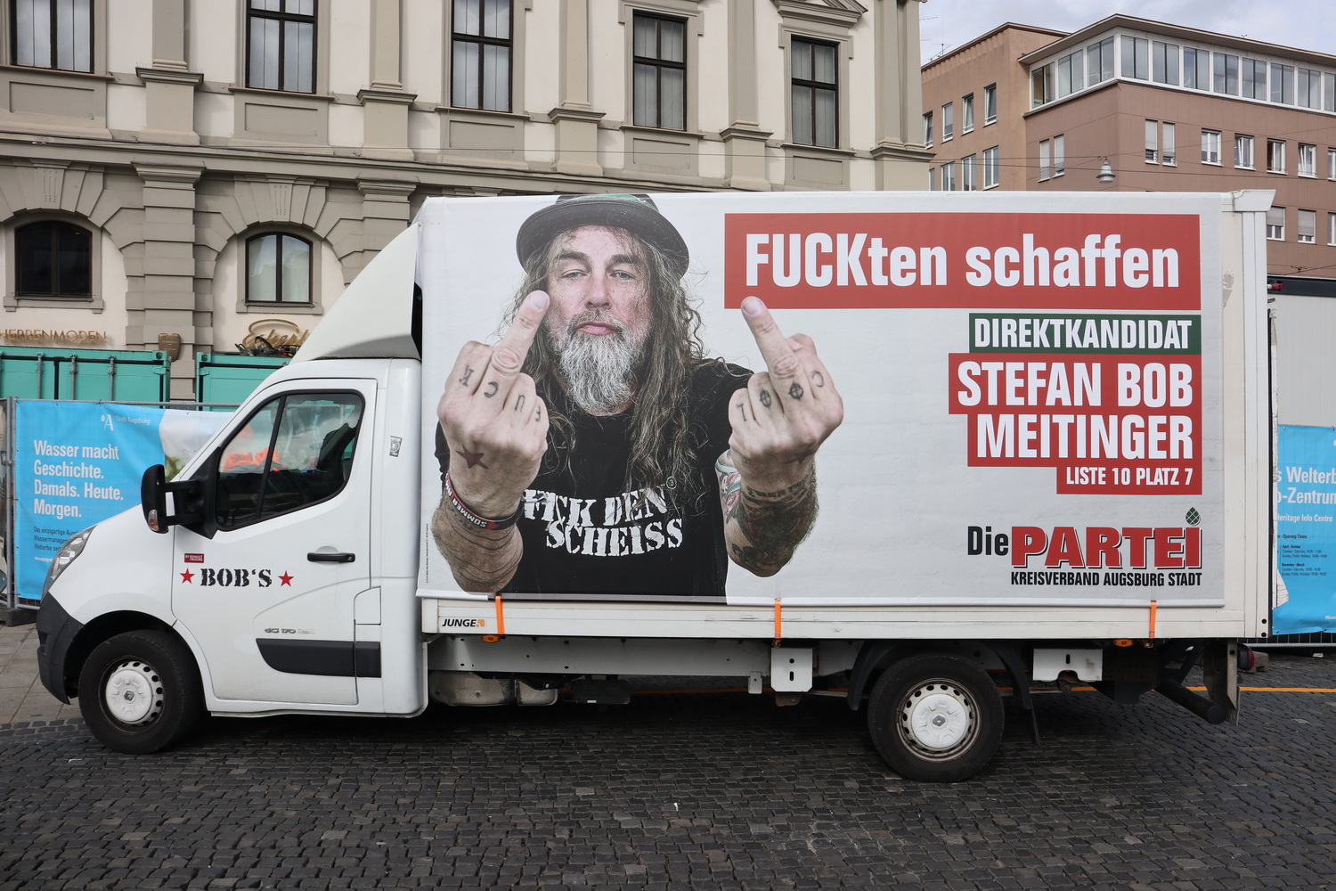 Werbemobil des designierten Kandidaten Meitinger- Sartirepartei "Die Partei"