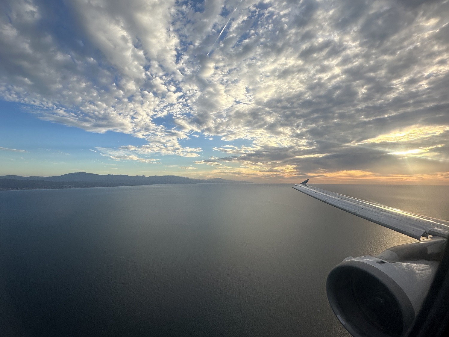 Landeanflug auf Malága mit Blick auf die Sierra Nevada