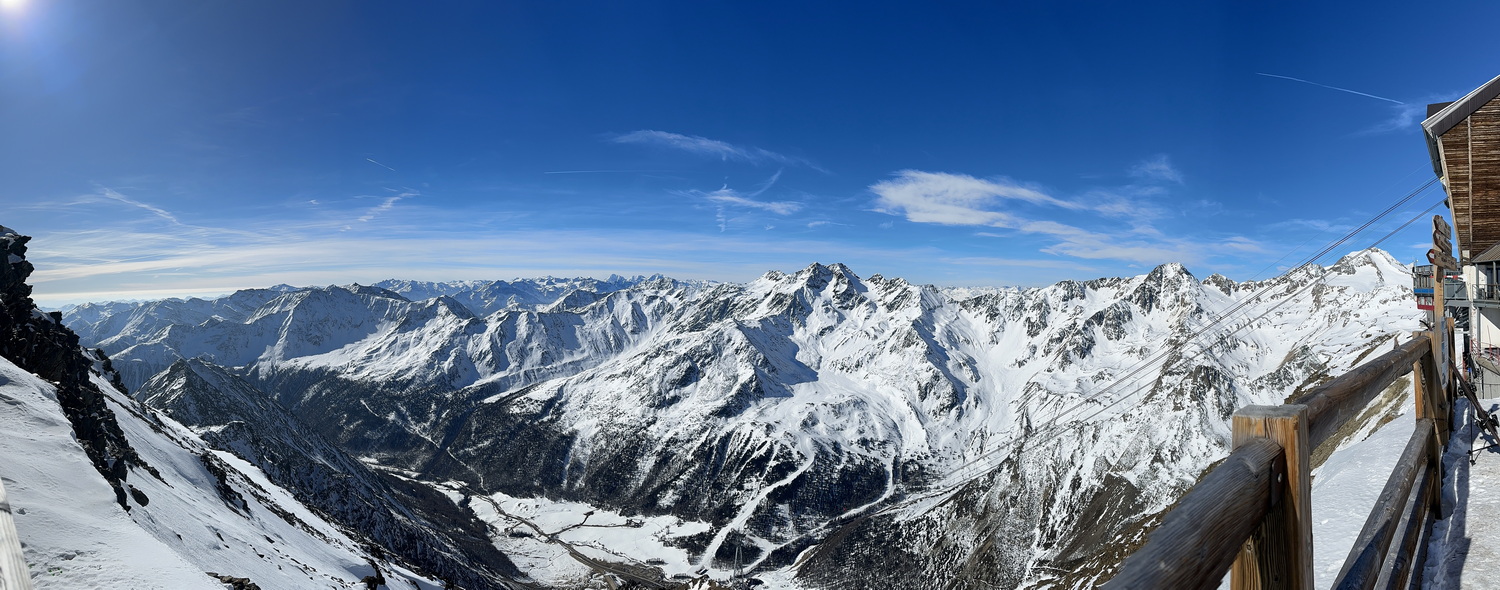 Südpanorama mit Schnalstal und Ortler- Alpen