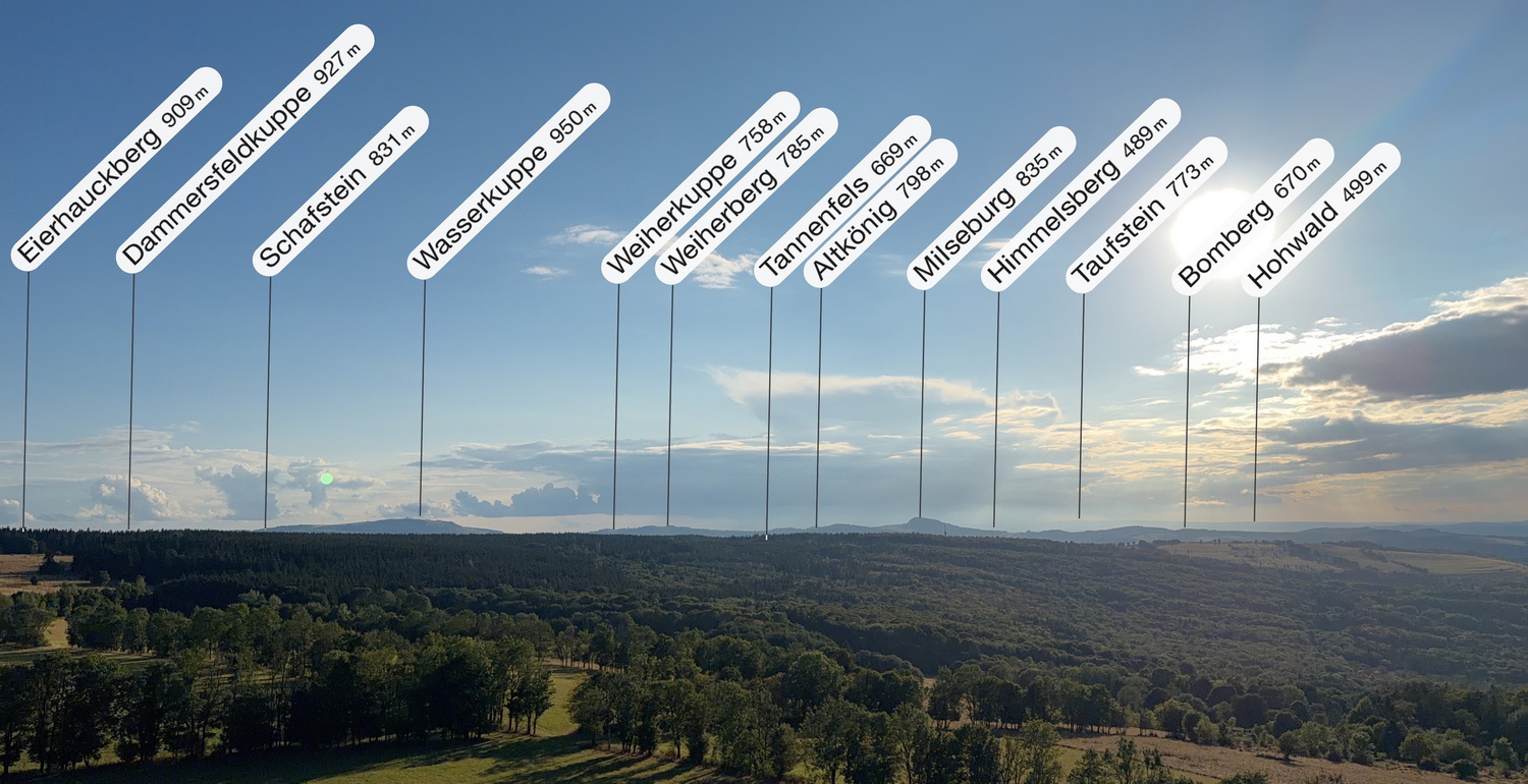 Rhön-Panorama von Noahs Segel aus