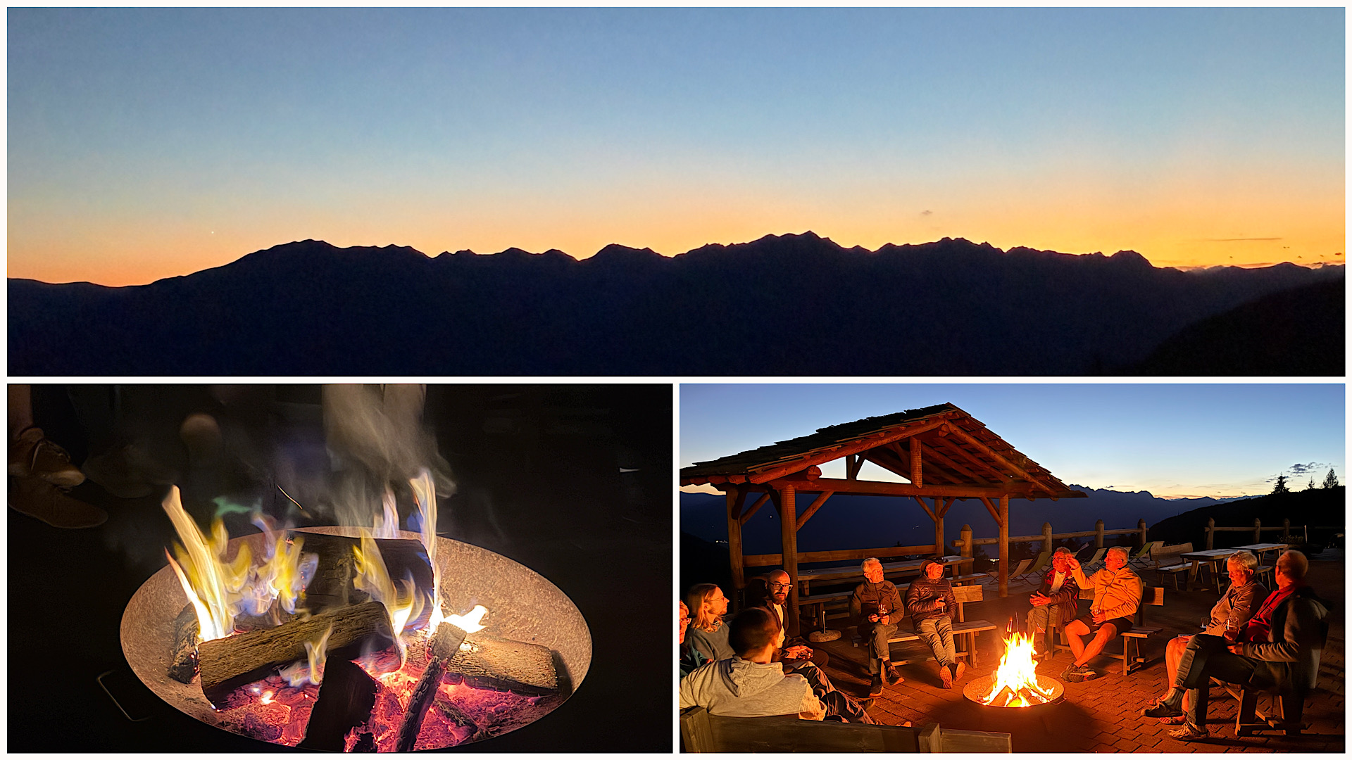 Lagerfeuer am Ende einer schönen Woche auf dem Tulperhof